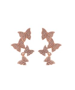 Dainty Butterfly Stud Earrings ES700141 ROSE GOLD